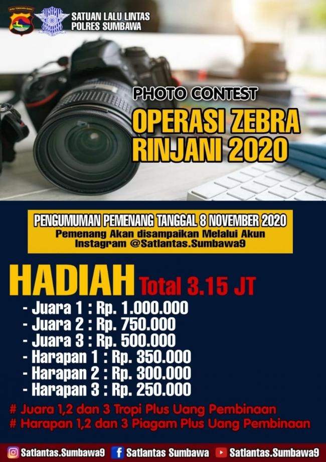 Satlantas Polres Sumbawa Gelar Lomba Photo Contest Operasi Zebra 2020.